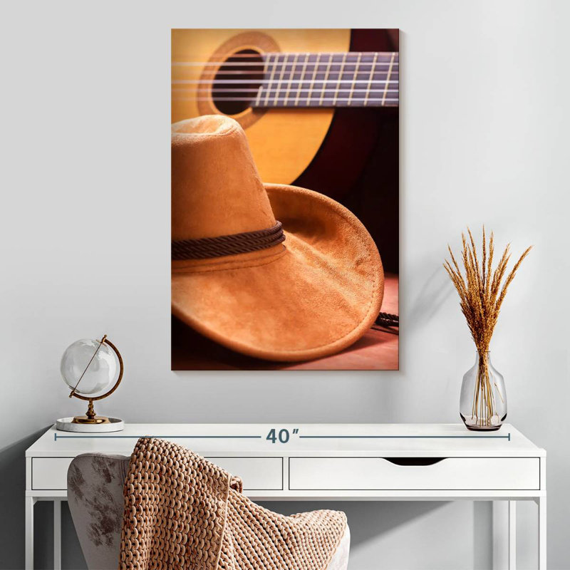 Abarca Country Hat And Guitar, 30" H x 20" W