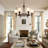 6 Light Classic Farmhouse Wagon Wheel Chandelier With White Shade For Dining Room & Living Room - Dimmable Lighting-1066865385