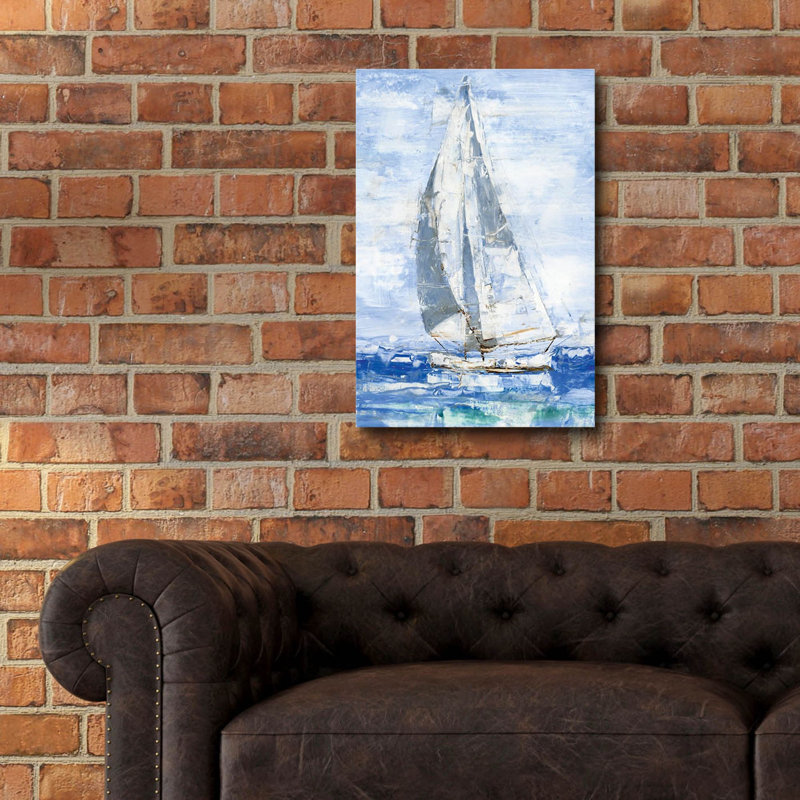 «Blue Sails» par Ethan Harper, art mural en verre acrylique, H 24 po x l 16 po x P 0,2 po