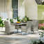 Outsunny Rattan Garden Furniture Set 6 Seater Table 150 x 90cm Mixed-Grey
