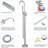 Freestanding Bathtub Faucet Tub Floor Mount Bathroom Faucets Brass Single Handle with Hand Shower High Flow Rate Max 6 GPM