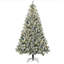  Grand arbre de Noël artificiel pré-éclairé avec 1149 branches floquées par la neige, 550 lumières DEL blanc chaud ou coloré, base en acier-234262799