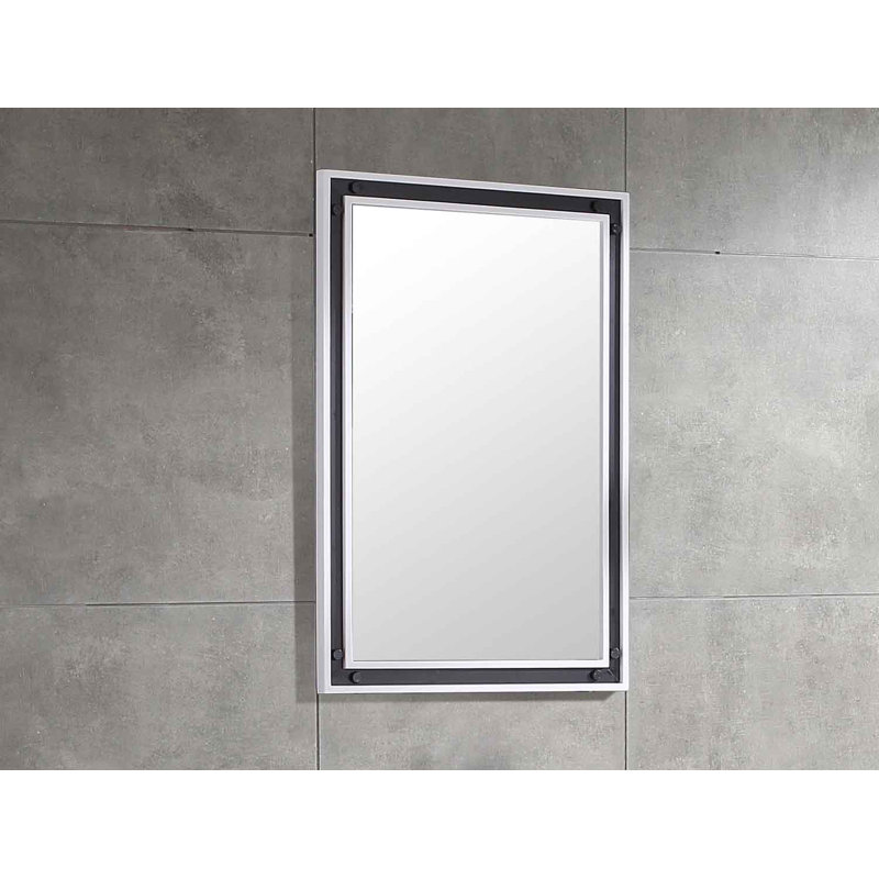 Miroir de salle de bain contemporain moderne & Anavilhanas, H 31 po x l 48 po, Blanc