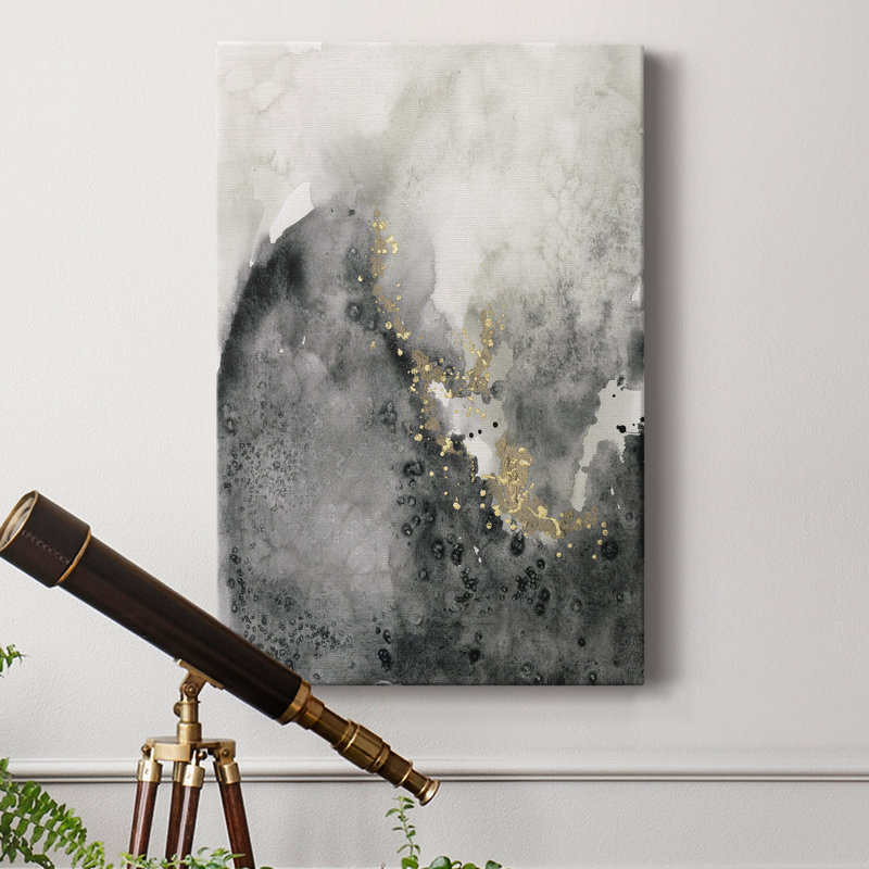 Ébène et or I - reproduction sur toile tendue, H 27 po x l 18 po x P 1 po