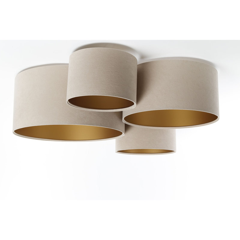 Antoniyo 4 - Light Geometric Chandelier, Beige/Gold