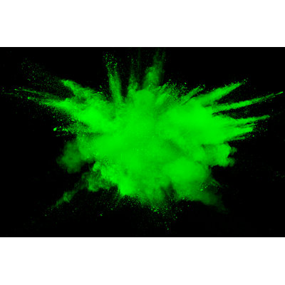 Green Dust Splash - Wrapped Canvas Print