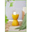 Tabouret de table basse en plastique jaune compact de 30 po x 30 po x 45 cm pour les coins maison / bureau, léger et amp; Prêt à l'emploi