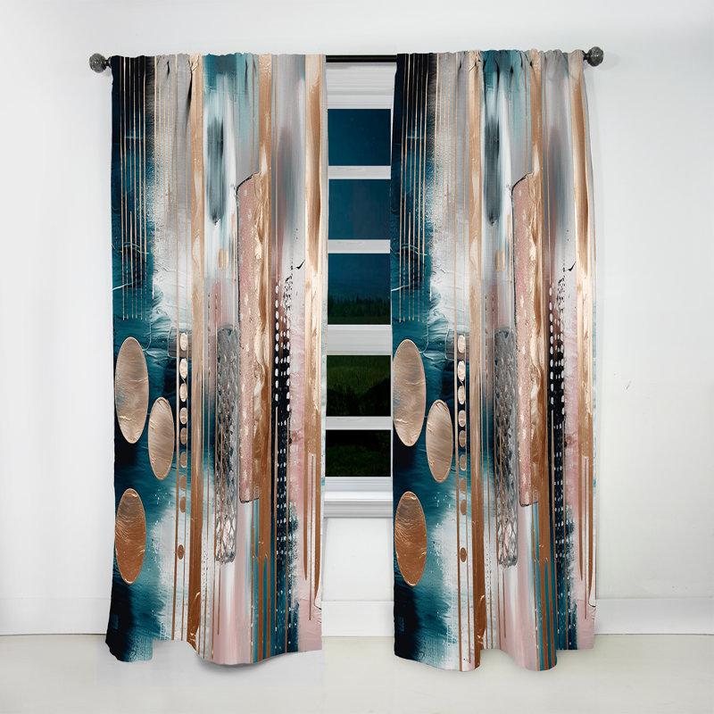 Doux couleurs formes et lignes Marble IV - Rideau en marbre abstrait - Velours obscurcissant - 1 panneau, L 52 po x L 95 po