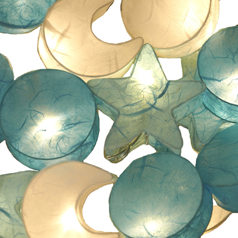 Shallon LED Handmade Paper Suns Stars and Moons String Light, 30 Lamps - 8 Metre Long