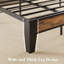 Rustic Twin Bed Frame with Storage Headboard & Built-in Outlets, No Box Spring Needed, Easy Assembly-456795991