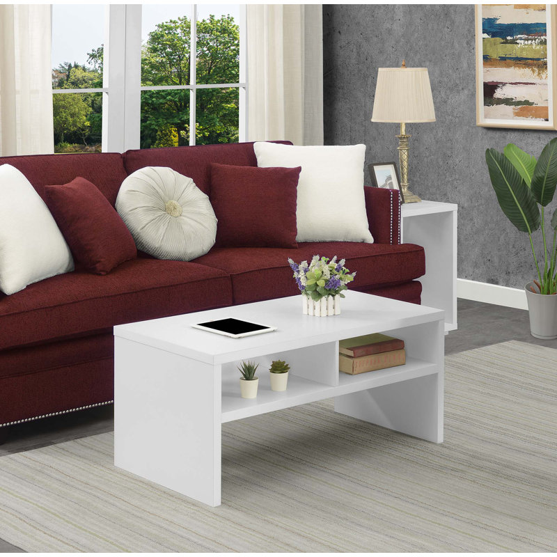 Table basse avec rangement Gundelinda, Blanc