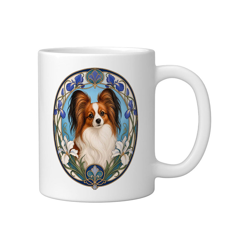 Papillon Dog Ceramic Mug,White, 11oz