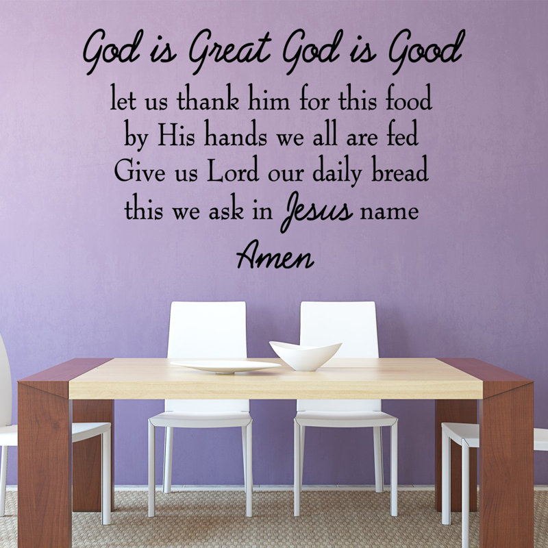 «God Is Great God Is Good Let Let Remercions-le» pour cet adhésif décoratif version complète, 14,5 x 22