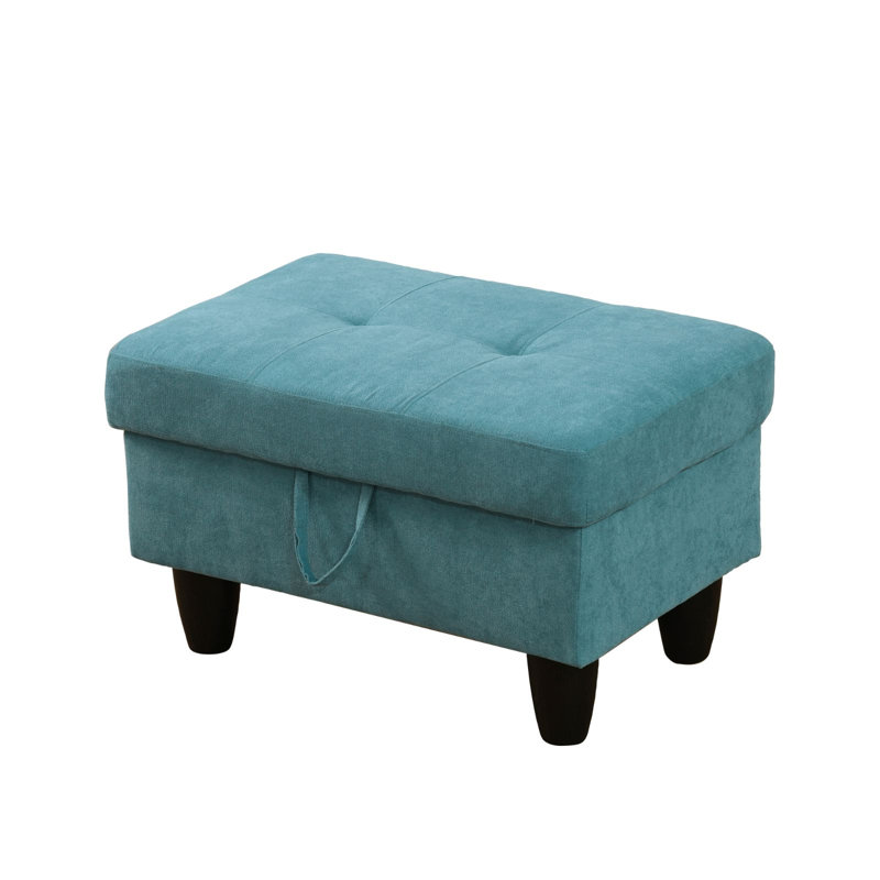 Repose-pieds rembourré en flanelle avec repose-pieds Athiste, Velours vert