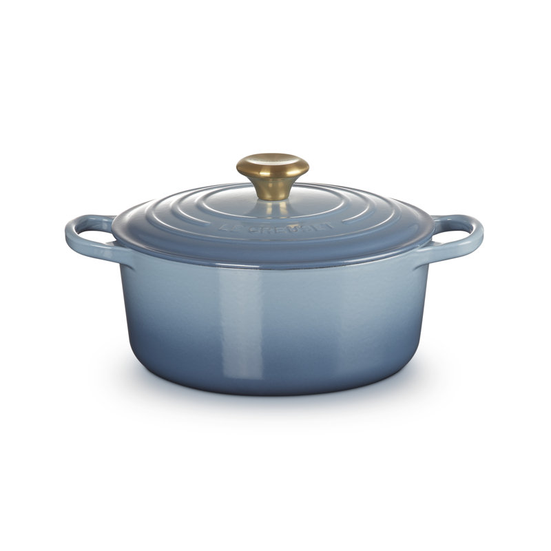 Le Creuset Cast Iron Round Casserole, 24cm / 4.2L, Chambray