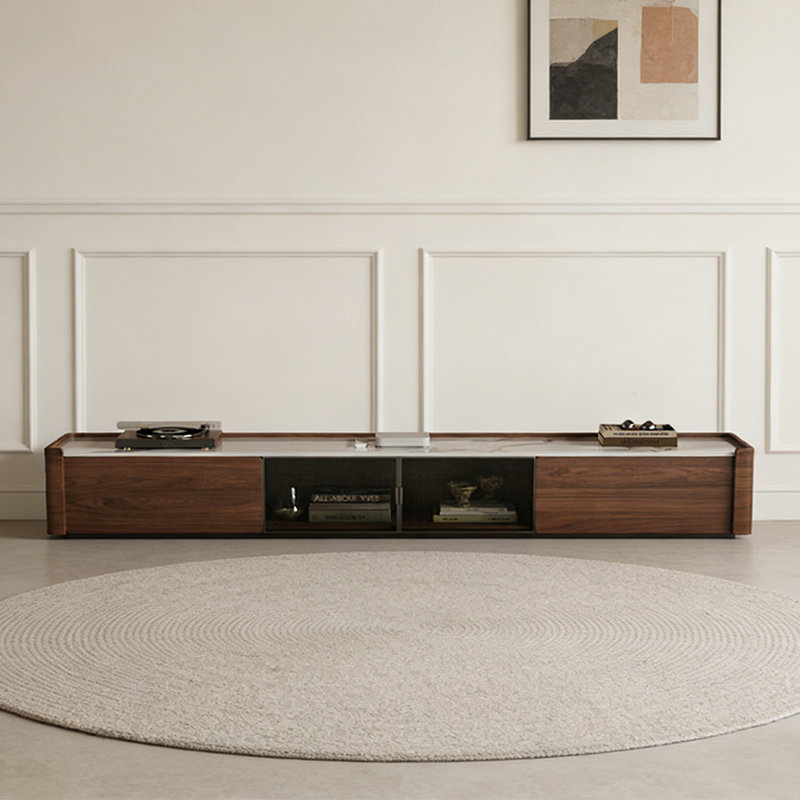 Modern Luxury-Inspired TV Stand, 11.41"H x 86.61"L x 15.74"W