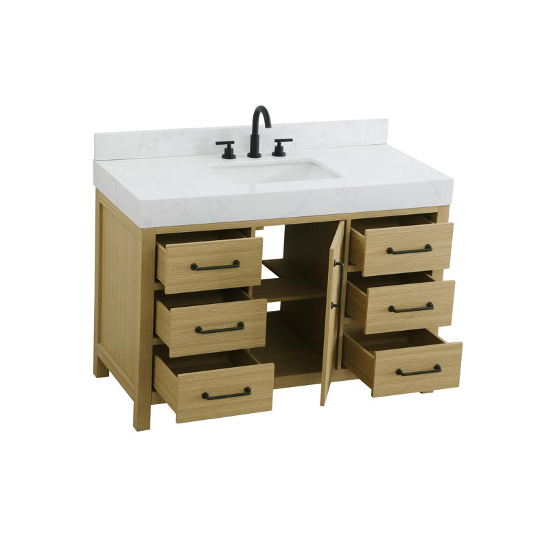 Ensemble de meuble-lavabo simple 48 po_VF60648-BS, Brun miel