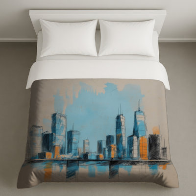 Modern Cityscape Sketch Duvet Covers