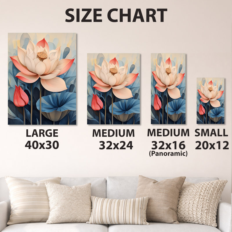 «Lotus in Gentle Bloom I», art mural japonais en métal, impression de japonais, L 30 po x H 40 po