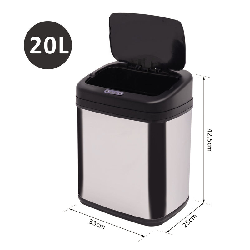 Callimont Steel Motion Sensor Kitchen Trash Can - 20L
