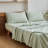 Linen Cotton Flat Sheet(Mint Green,Twin)-127119714-127119708