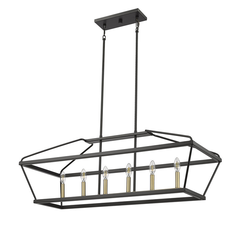 Lustre carré / rectangulaire à 6 lumières de 42 po pour îlot de cuisine Keniya