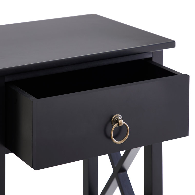 Sleek Nightstand: Modern Side Table, Accent Table, Small End Table, Living Room End Tables, Black