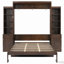 Grand lit escamotable avec bureau et rangement, lit mural en bois peu encombrant avec armoires et tiroirs, brun foncé-53157327