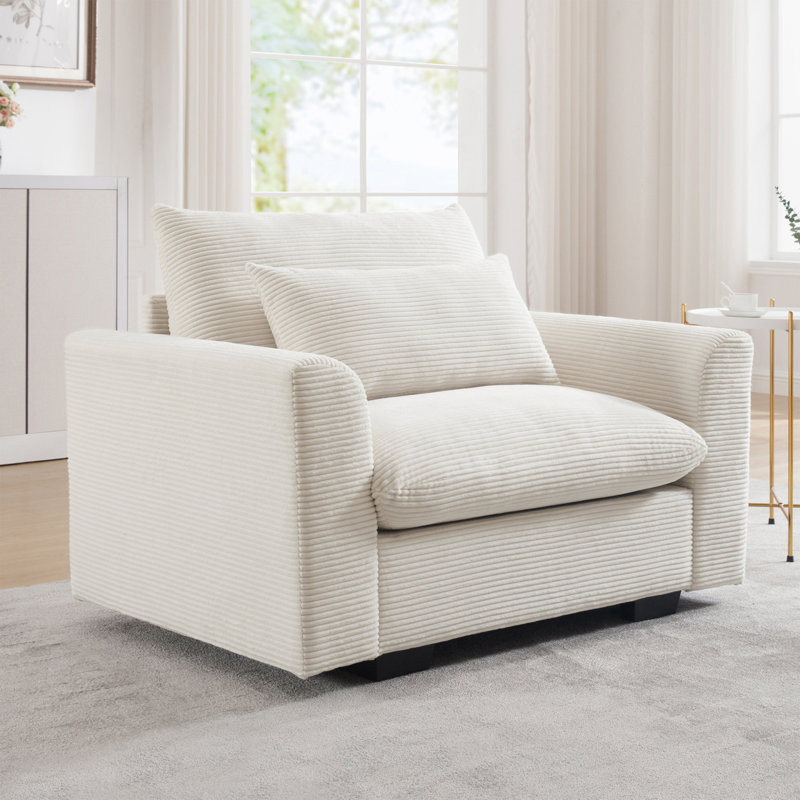 Fauteuil d'appoint moderne Modern Canapé Corduroy, Bleu