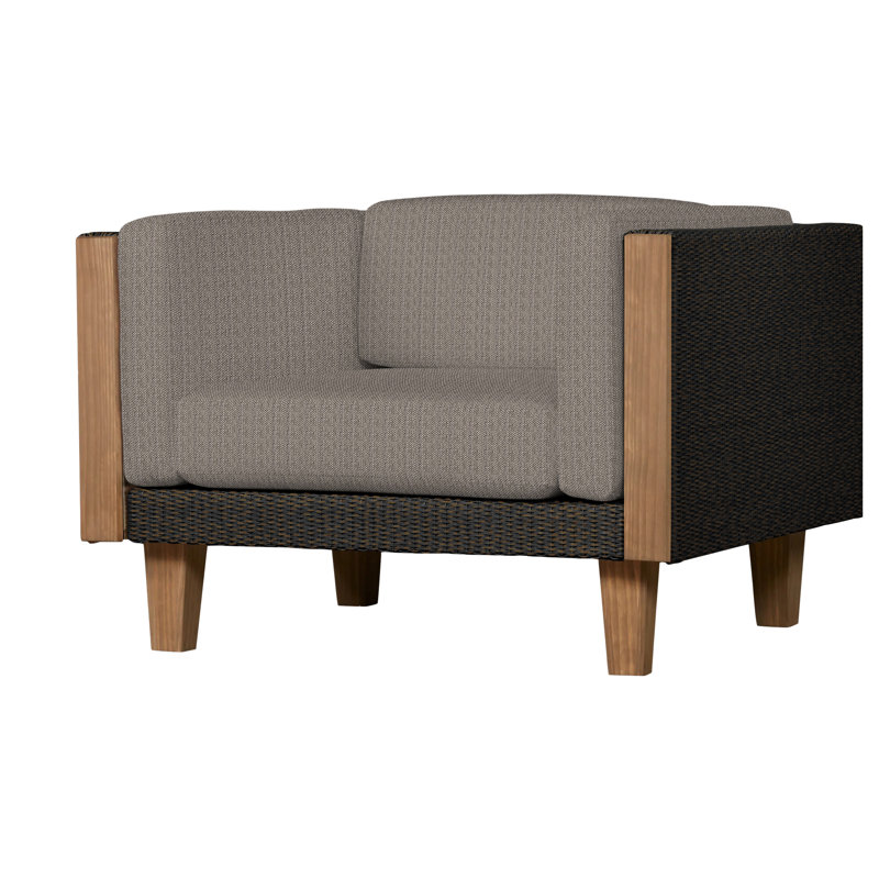Catalina Outdoor Teak Lounge Chair, Mink, Rollo Linen