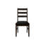 De 2 chaises de salle à manger, d'une hauteur de 37,5 po, revêtue de tissu d'aspect cuir noir, de bois massif brun, de style transitionnel pour siège de 37 po, de pieds en bois, idéale pour la cuisine et l'utilisation