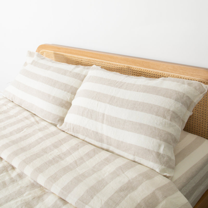 100% Linen Machine Woven Pillowcase - Set of 2