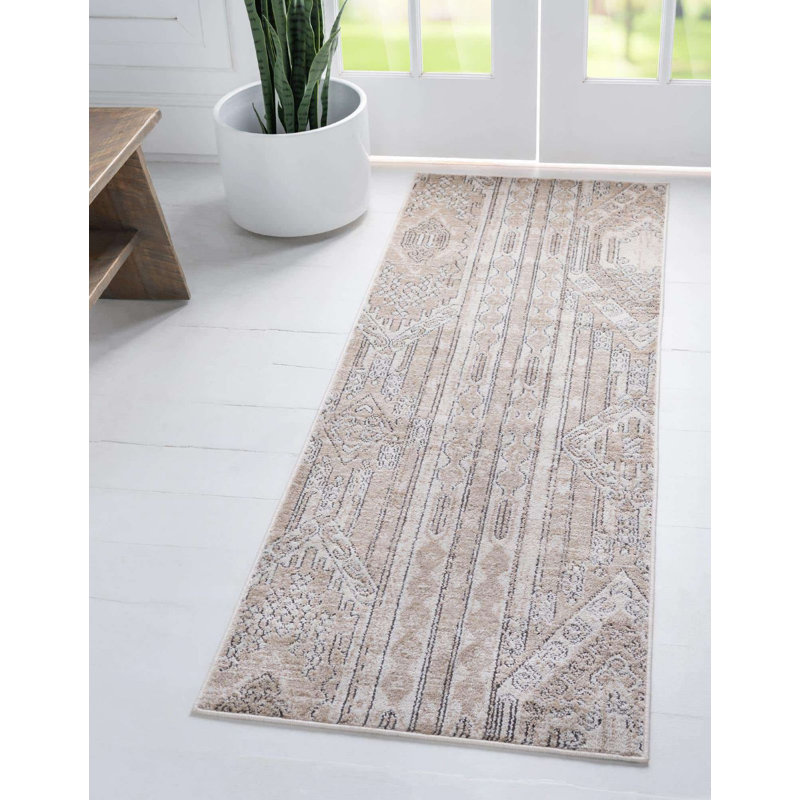 Tapis crème Wenden, Tapis de couloir 2 pi 2 po x 12 pi