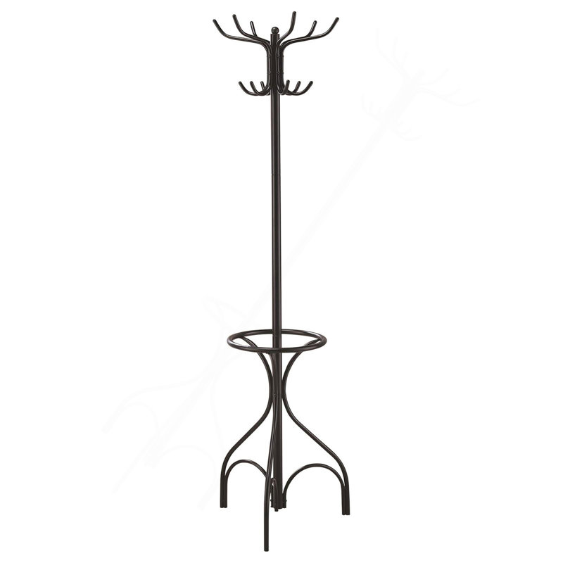 Black 12-Hook Coat Rack