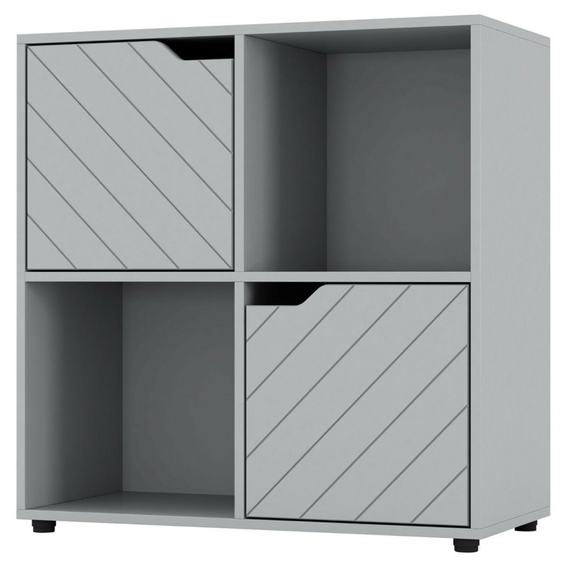 Bernj 61cm H x 60cm W Cube Bookcase, Grey