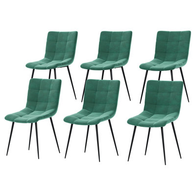 Dining Chairs Upholstered Velvet Fabric Seat Kitchen Dining Room Furniture, UKFR Certified