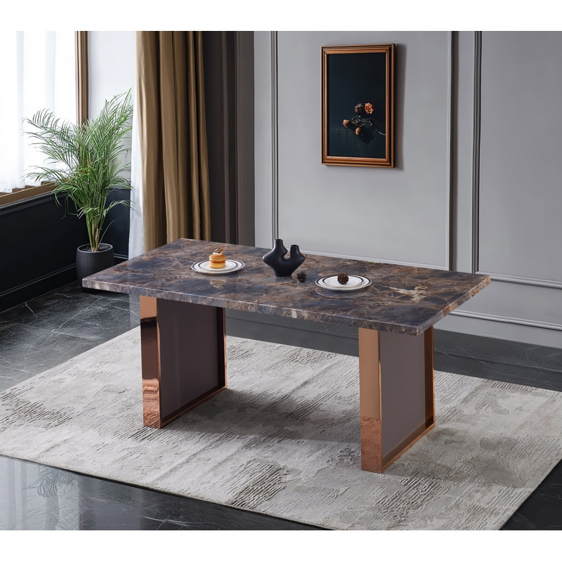 Table de salle à manger rectangulaire 1 pièce sans chaise