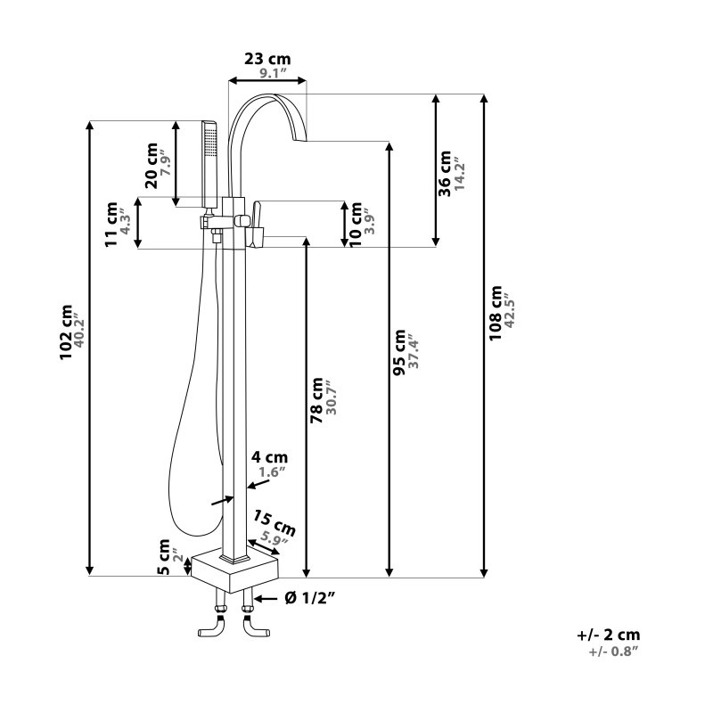 1 Handle Floor Bath Filler