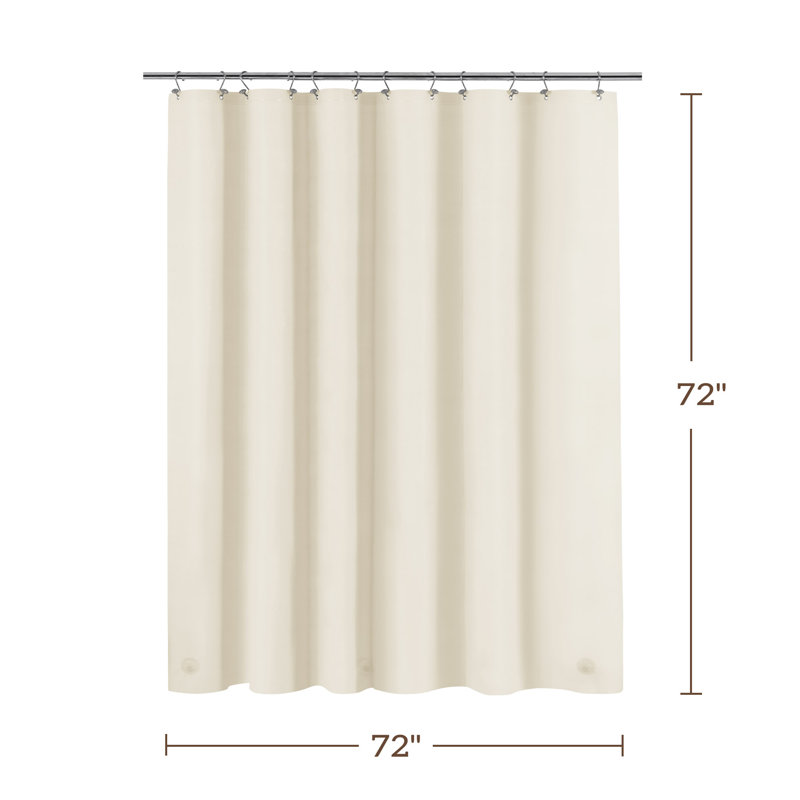 Doublure de rideau de douche imperméable légère en PEVA, H 72 po x l 72 po, Beige