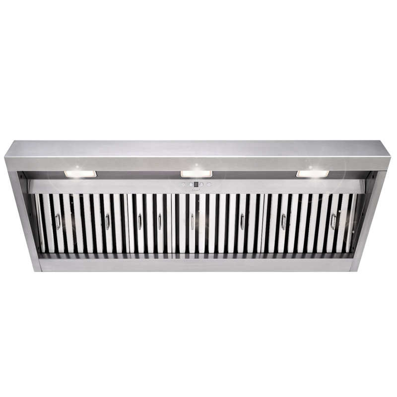 Akicon 48" 1200 CFM Ducted Insert Range Hood with 4-Speed Fan, 3 Led Lights, Baffle Filter