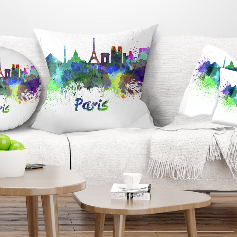 Coussin Paris, 16 po x 1 po, Carré