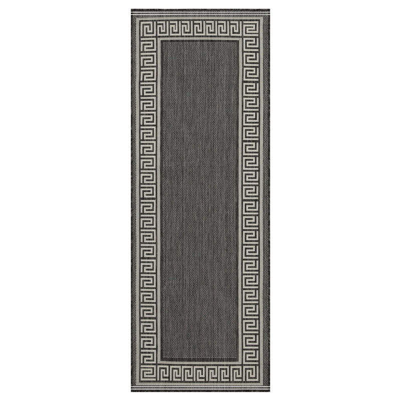 Anthracite  Indoor/Outdoor Area Rug, Rectangle 7'10" x 10'3"