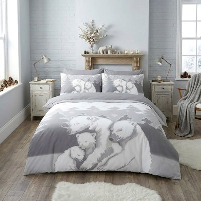 MICROFIBER XMAS DUVET SET BEARY MERRY SINGLE