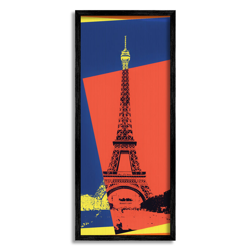 «Eiffel Tower Parisian Pop Art Travel», affiche XXL sur toile tendue par Daniel Sproul, H 10 po x l 24 po