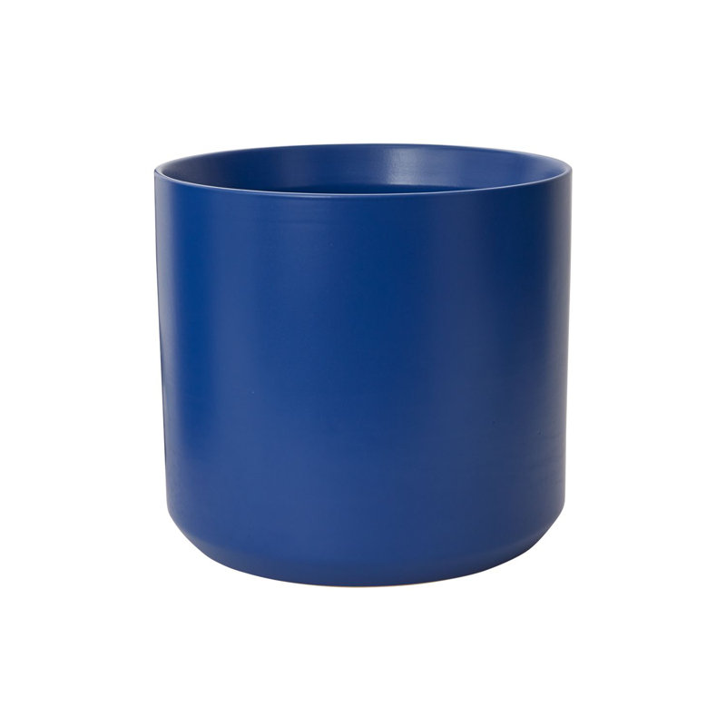 Pot à fleurs en céramique Parsons, H 10 po x l 10,75 po x P 10,75 po, Bleu