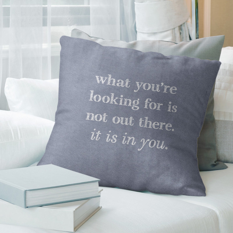 Coussin à la main, 26 po x 26 po, Bleu / Blanc, Housse de coussin seulement - sans coussin