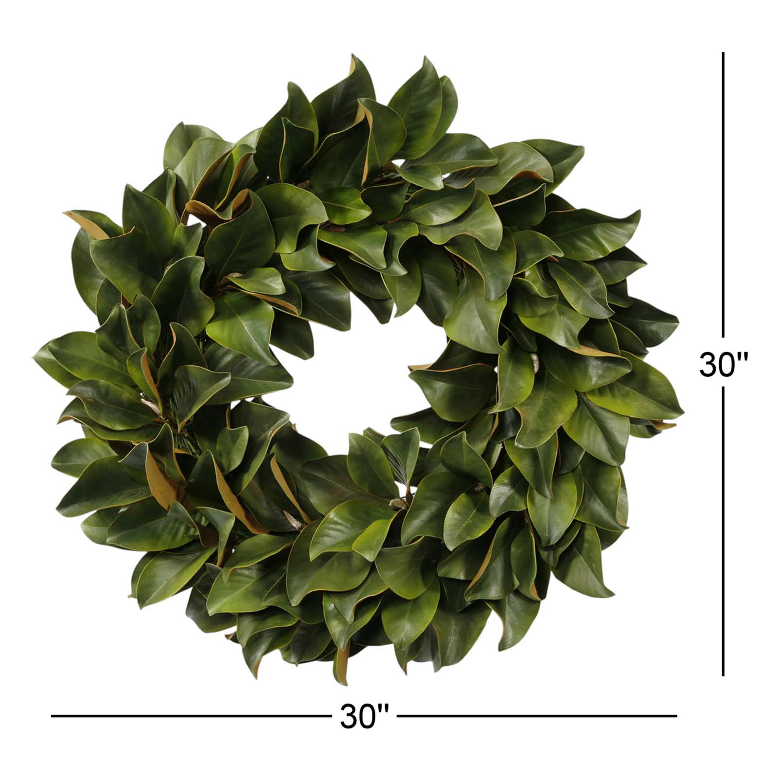 Faux Magnolia Polyester Wreath, 30"