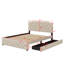 Grand lit plateforme tapissier 2 tiroirs 2 ensembles de ports USB de chaque côté-1247120250