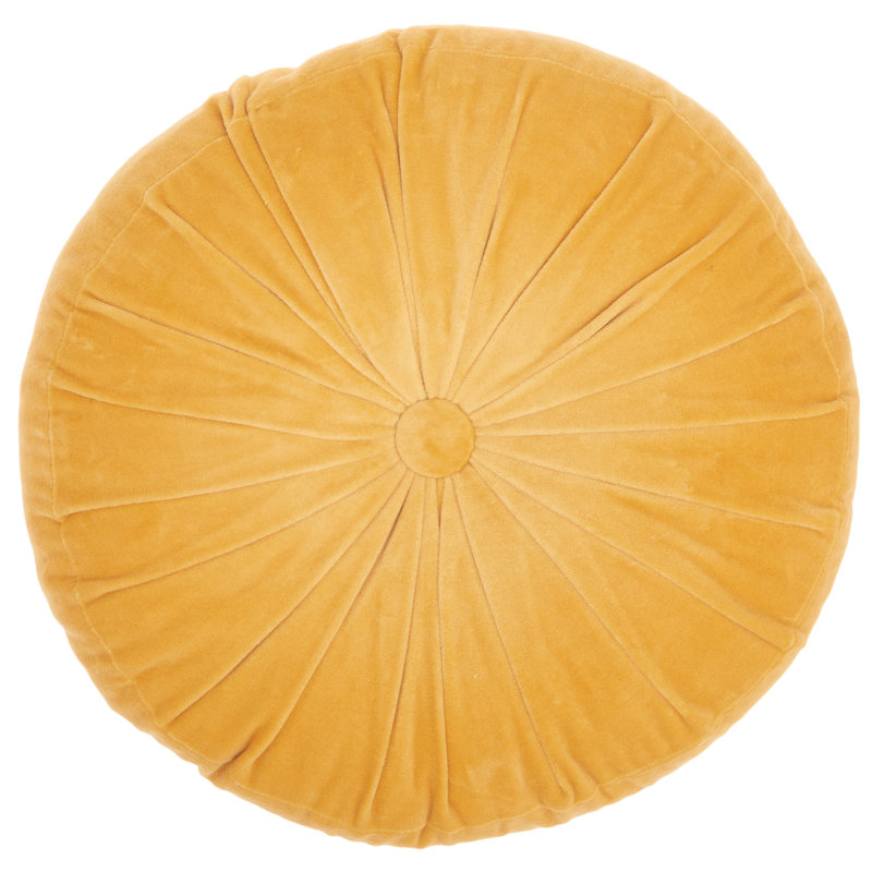 Therese  Tufted Round Throw Pillow, 16'' H X 16'' W, Yellow