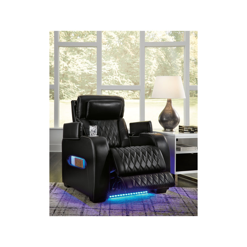 Fauteuil inclinable en cuir Boyington, Noir